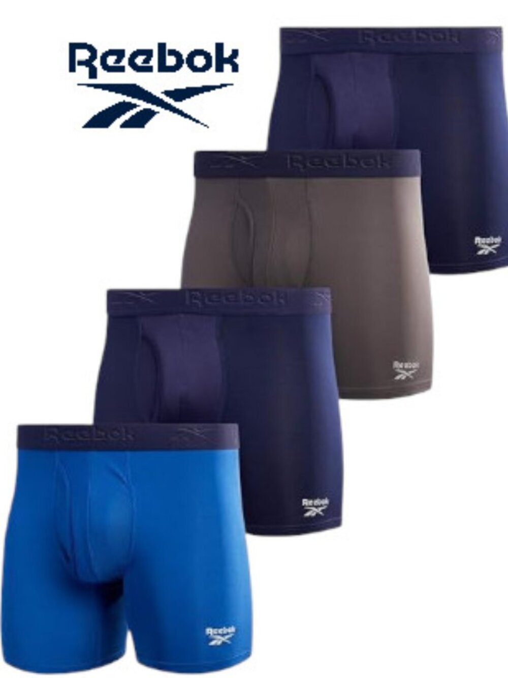 Reebok 4 Pack Stretch Performance Functional Fly Pouch Boxer Briefs Underwear